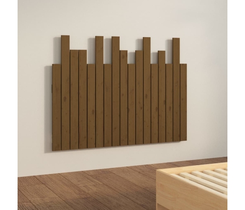 vidaXL sienas galvgalis, brūns, 103x3x80 cm, priedes masīvkoks