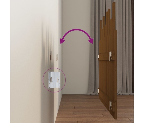 vidaXL sienas galvgalis, brūns, 103x3x80 cm, priedes masīvkoks