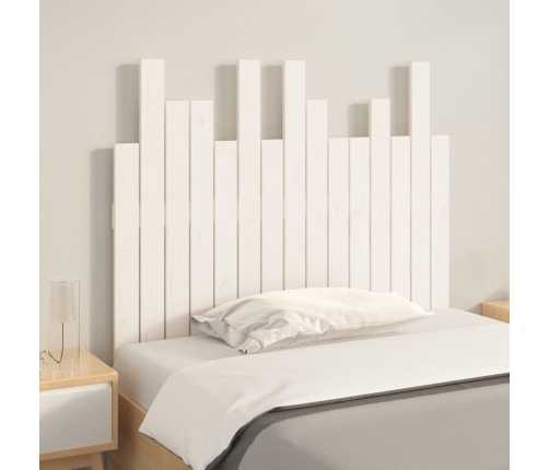 vidaXL sienas galvgalis, balts, 95,5x3x80 cm, priedes masīvkoks