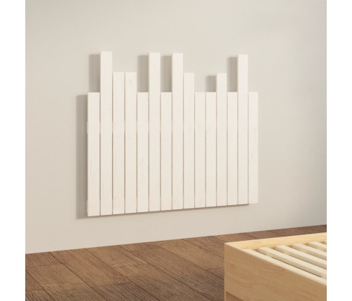 vidaXL sienas galvgalis, balts, 95,5x3x80 cm, priedes masīvkoks