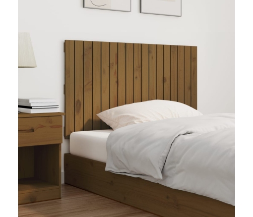 vidaXL sienas galvgalis, brūns, 108x3x60 cm, priedes masīvkoks