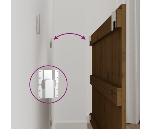 vidaXL sienas galvgalis, brūns, 108x3x60 cm, priedes masīvkoks