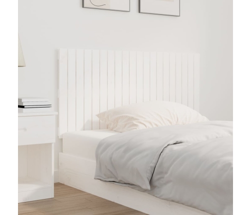 vidaXL sienas galvgalis, balts, 127,5x3x60 cm, priedes masīvkoks
