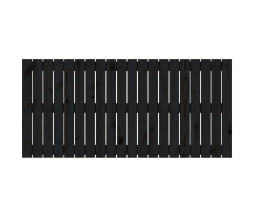 vidaXL sienas galvgalis, melns, 127,5x3x60 cm, priedes masīvkoks
