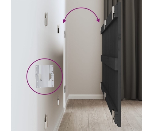 vidaXL sienas galvgalis, 147x3x60 cm, priedes masīvkoks