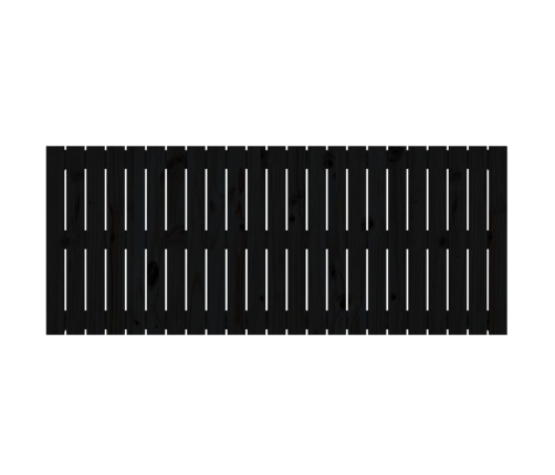 vidaXL sienas galvgalis, melns, 147x3x60 cm, priedes masīvkoks