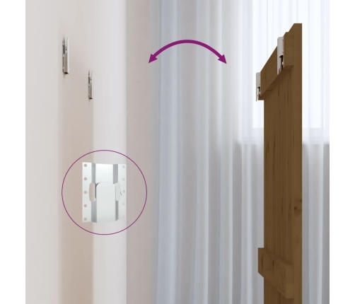 vidaXL galvgalis, medus brūns, 82,5x3x60 cm, priedes masīvkoks