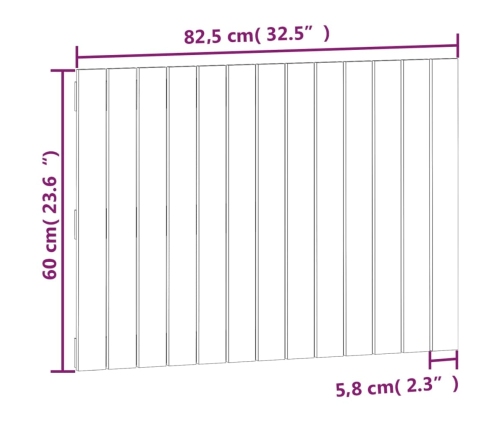 vidaXL galvgalis, medus brūns, 82,5x3x60 cm, priedes masīvkoks