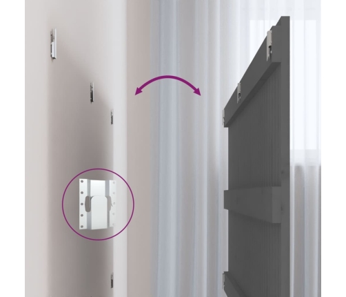 vidaXL sienas galvgalis, 140x3x60 cm, priedes masīvkoks