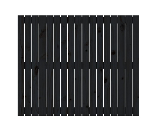 vidaXL sienas galvgalis, melns, 108x3x90 cm, priedes masīvkoks