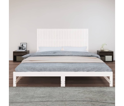 vidaXL sienas galvgalis, balts, 204x3x90 cm, priedes masīvkoks