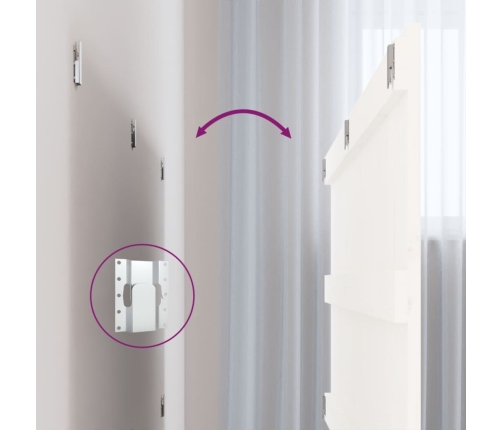 vidaXL sienas galvgalis, balts, 204x3x90 cm, priedes masīvkoks