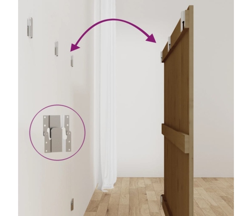 vidaXL galvgalis, medus brūns, 127,5x3x90 cm, priedes masīvkoks