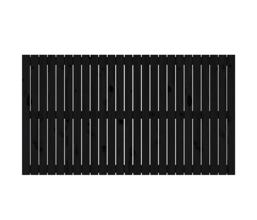 vidaXL sienas galvgalis, melns, 159,5x3x90 cm, priedes masīvkoks