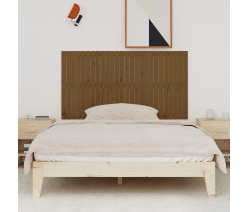 vidaXL sienas galvgalis, brūns, 166x3x90 cm, priedes masīvkoks