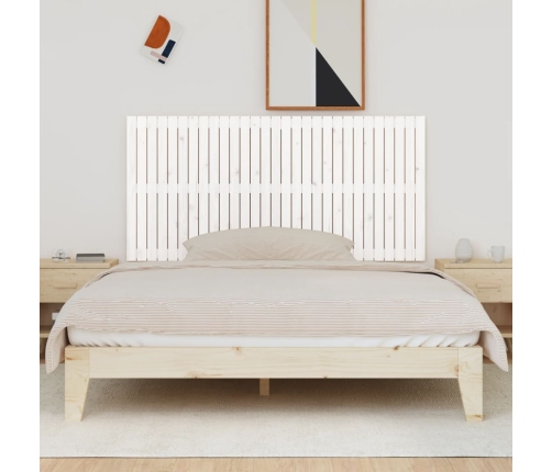 vidaXL sienas galvgalis, balts, 185x3x90 cm, priedes masīvkoks