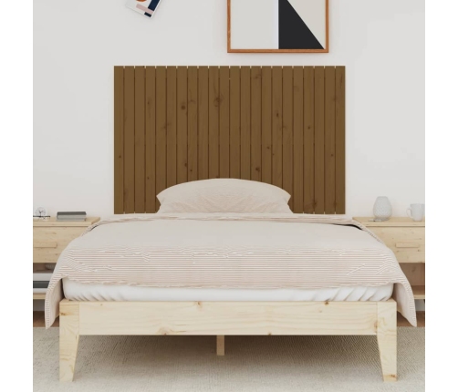 vidaXL sienas galvgalis, brūns, 140x3x90 cm, priedes masīvkoks