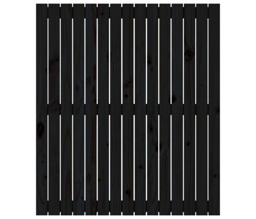 vidaXL sienas galvgalis, melns, 95,5x3x110 cm, priedes masīvkoks