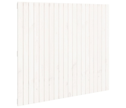 vidaXL sienas galvgalis, balts, 127,5x3x110 cm, priedes masīvkoks