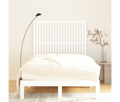 vidaXL sienas galvgalis, balts, 127,5x3x110 cm, priedes masīvkoks