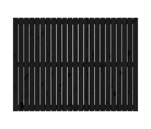 vidaXL sienas galvgalis, melns, 146,5x3x110 cm, priedes masīvkoks