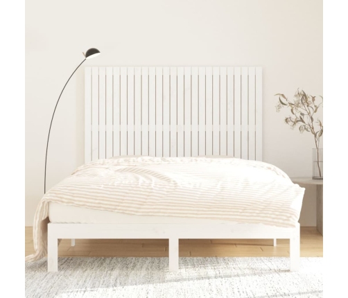 vidaXL sienas galvgalis, balts, 159,5x3x110 cm, priedes masīvkoks