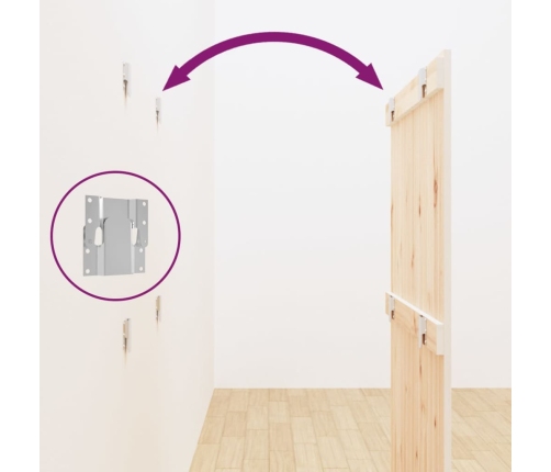 vidaXL sienas galvgalis, balts, 82,5x3x110 cm, priedes masīvkoks