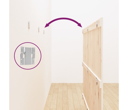 vidaXL sienas galvgalis, balts, 185x3x110 cm, priedes masīvkoks