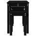 vidaXL galdiņi, 3 gab., melna, sabīdāmi, priedes masīvkoks