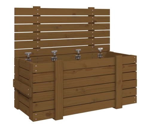 vidaXL uzglabāšanas kaste, brūna, 91x40,5x42 cm, priedes masīvkoks