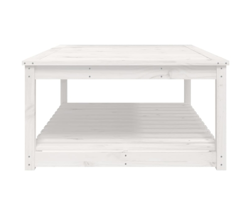 vidaXL dārza galds, balts, 121x82,5x45 cm, priedes masīvkoks