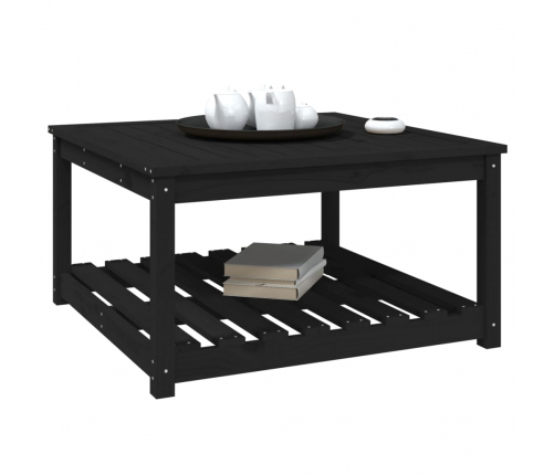 vidaXL dārza galds, 82,5x82,5x45 cm, priedes masīvkoks, melns