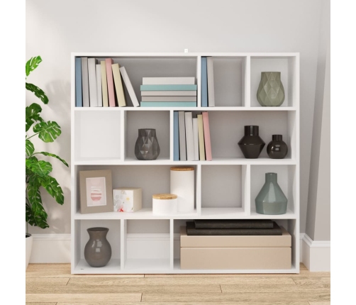 vidaXL grāmatu plaukts, aizslietnis, balts, 105x24x102 cm