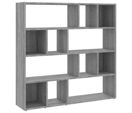 vidaXL grāmatu plaukts, pelēka ozolkoka krāsa, 105x24x102 cm