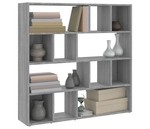 vidaXL grāmatu plaukts, pelēka ozolkoka krāsa, 105x24x102 cm