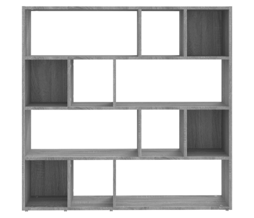 vidaXL grāmatu plaukts, pelēka ozolkoka krāsa, 105x24x102 cm