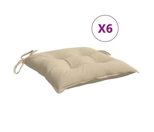 vidaXL palešu matrači, 6 gab., bēši, 50x50x7 cm, audums
