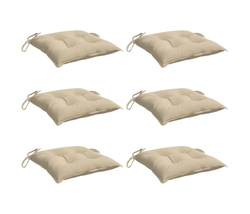 vidaXL palešu matrači, 6 gab., bēši, 50x50x7 cm, audums