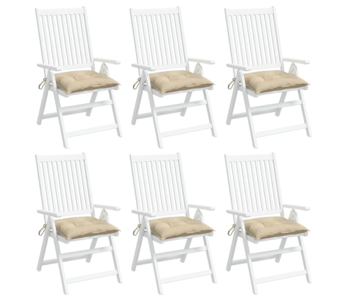 vidaXL palešu matrači, 6 gab., bēši, 50x50x7 cm, audums