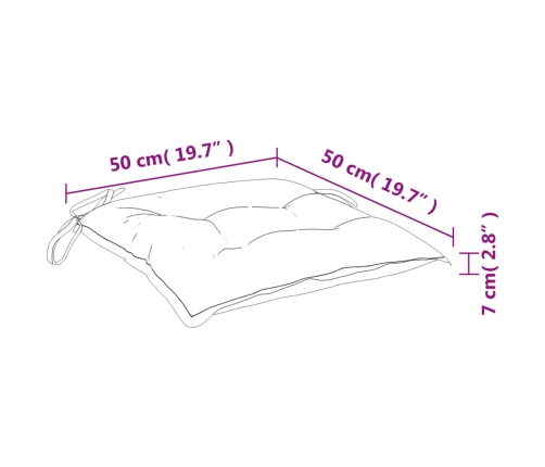 vidaXL palešu matrači, 6 gab., bēši, 50x50x7 cm, audums