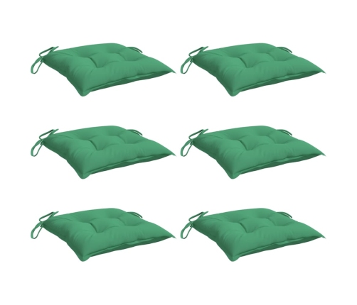 vidaXL palešu matrači, 6 gab., zaļi, 50x50x7 cm, audums