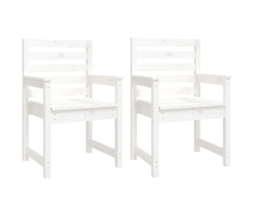 11-Daļīgs Dārza Mēbeļu Komplekts, Priedes Masīvkoks, Balts Vidaxl