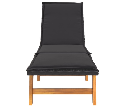 vidaXL sauļošanās zvilņi ar matračiem, 2 gb., PE rotangpalma, akācija