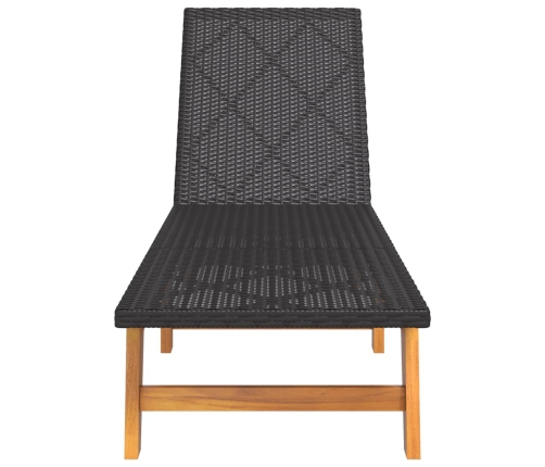 vidaXL sauļošanās zvilņi, 2 gb., melns, brūns, PE rotangpalma, akācija