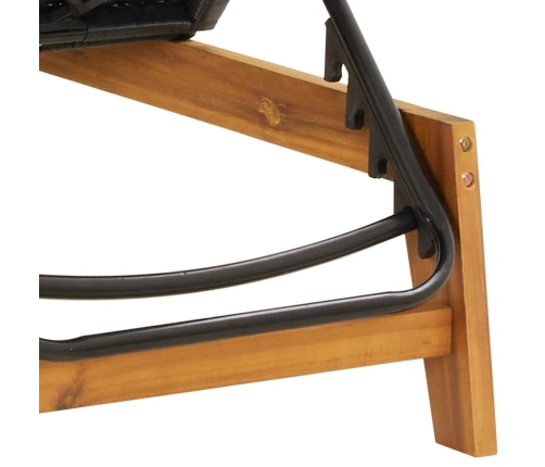 vidaXL sauļošanās zvilņi, 2 gb., melns, brūns, PE rotangpalma, akācija