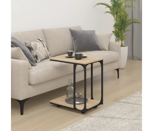 vidaXL galdiņš ar riteņiem, ozolkoka, 50x35x55,5 cm, inženierijas koks