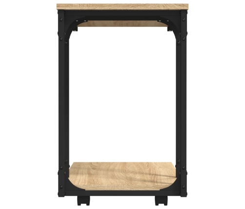 vidaXL galdiņš ar riteņiem, ozolkoka, 50x35x55,5 cm, inženierijas koks