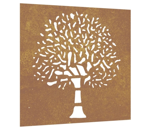 vidaXL dārza sienas rotājums, 55x55 cm, tērauds, rūsas efekts