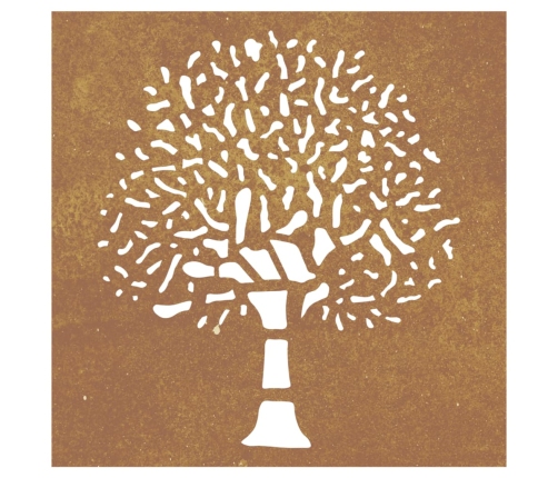 vidaXL dārza sienas rotājums, 55x55 cm, tērauds, rūsas efekts