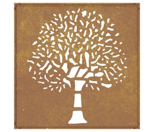 vidaXL dārza sienas rotājums, 55x55 cm, tērauds, rūsas efekts